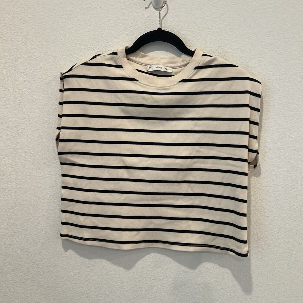 Mango Women’s Striped Cap Sleeve Top Blouse Small Preppy Sailor Summer Vacation